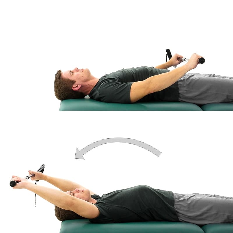 Shoulder Flexion  Aarom - Supine - Cane