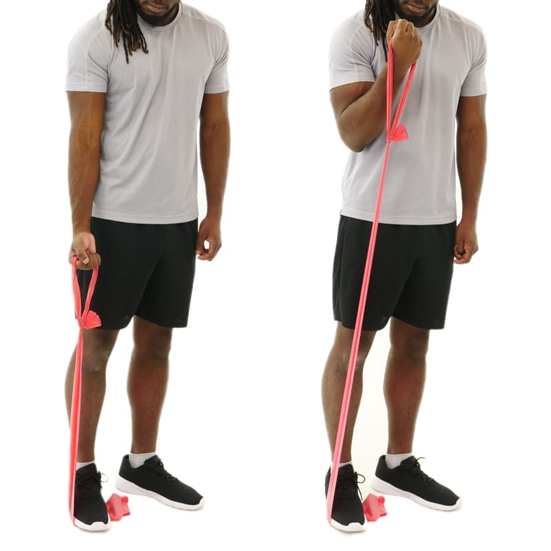 Elastic Band Biceps Curls