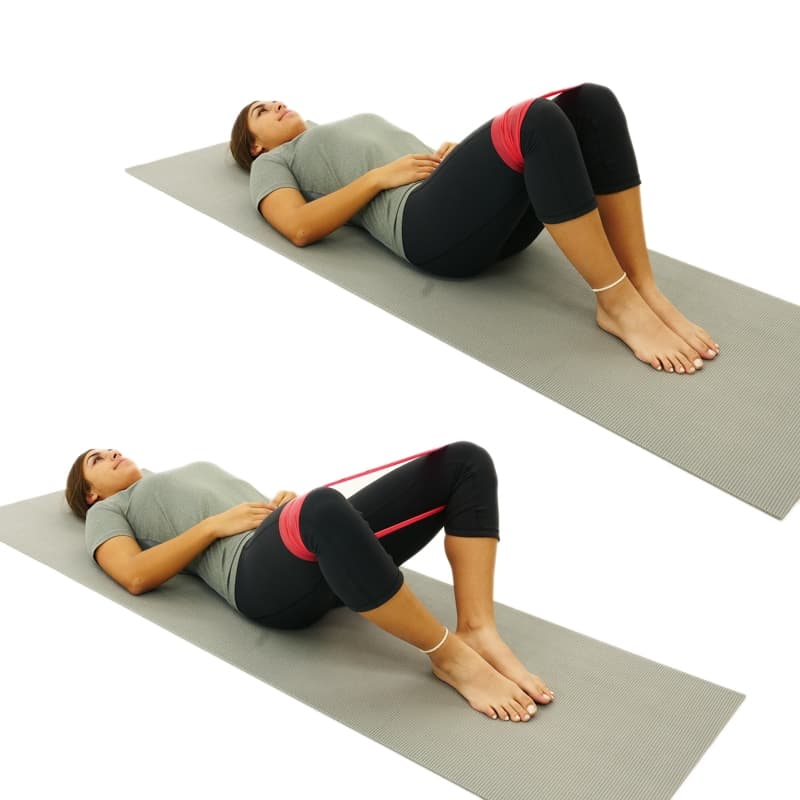 Supine Hip Abduction - Elastic Band Clams - Clamshell