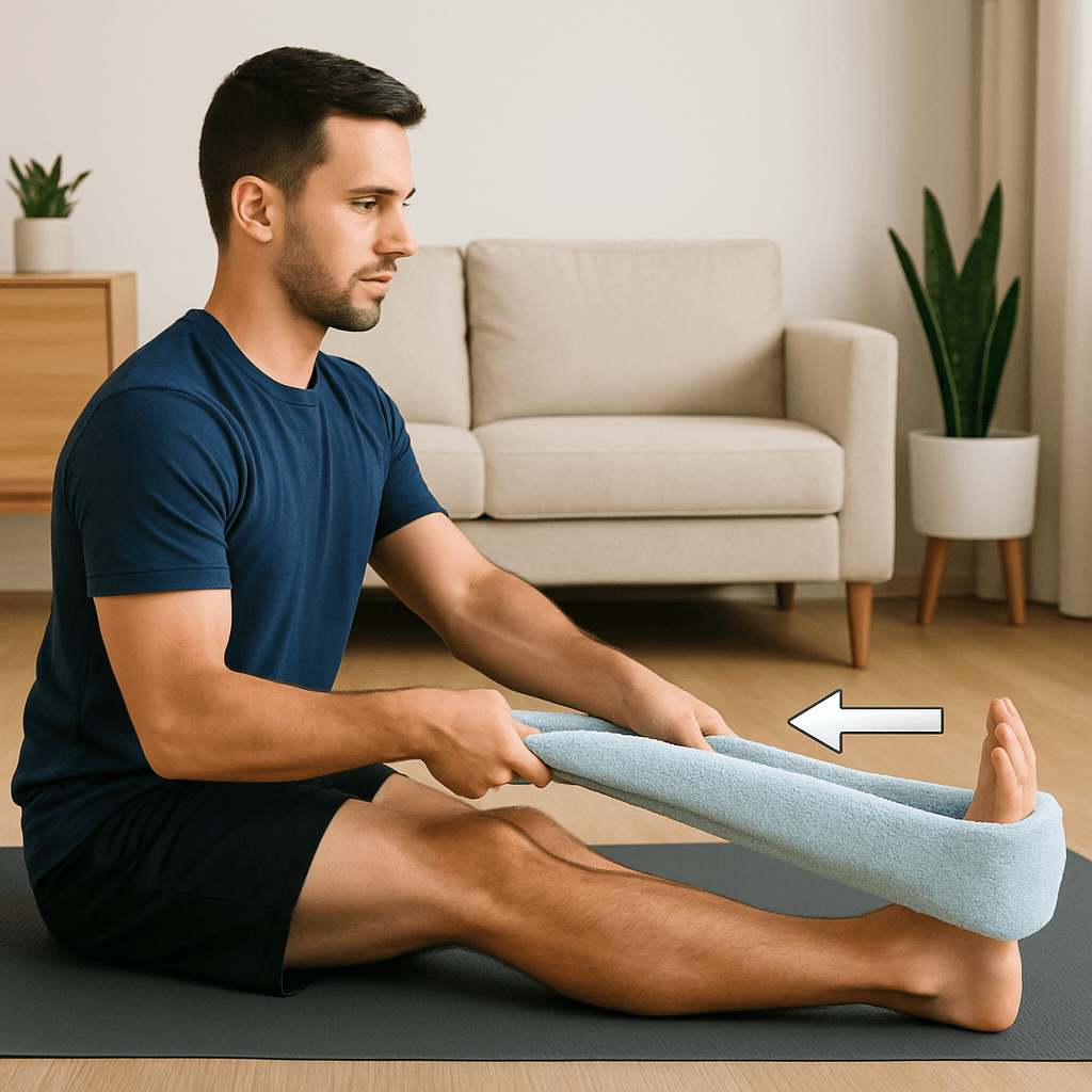 Calf Stretch With Towel - Gastrocnemius