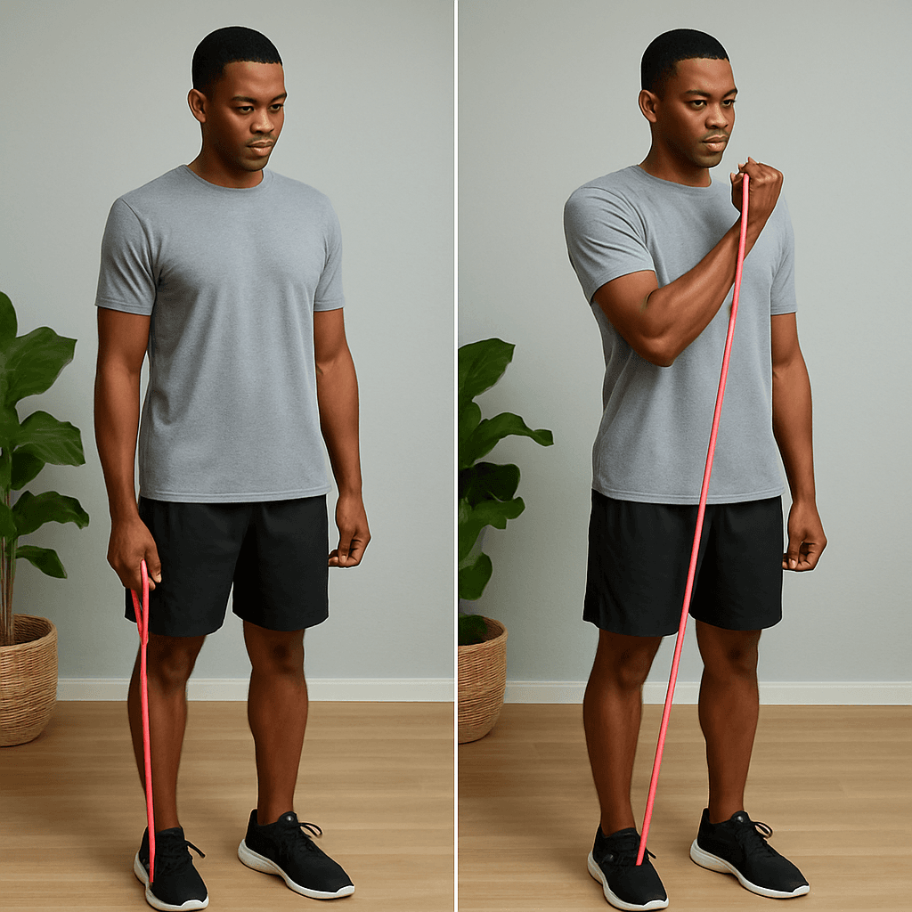 Elastic Band Biceps Curls