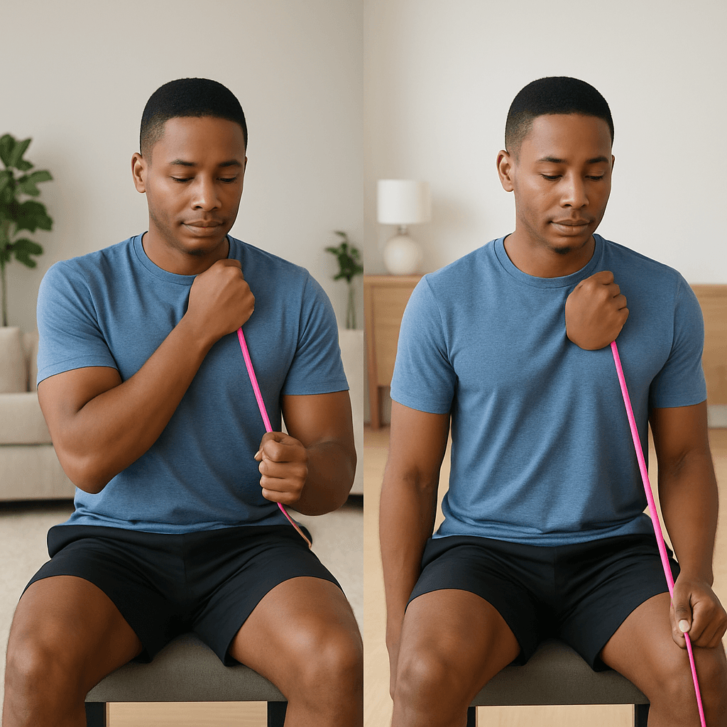 Elastic Band Triceps Extension - Self Fixation