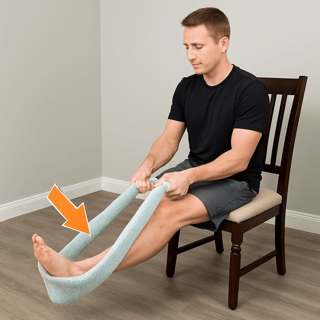 Seated Calf Stretch - Gastrocnemius