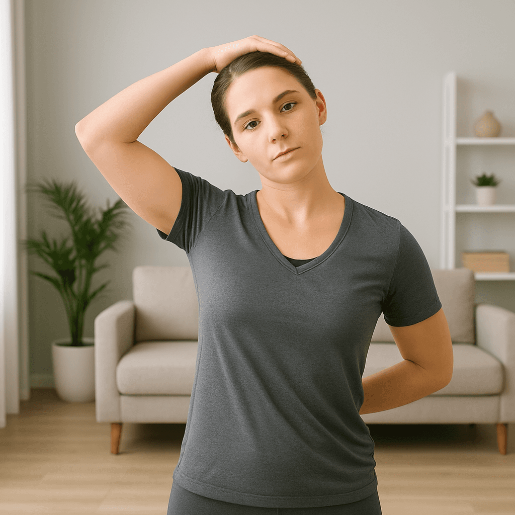 Upper Trap Stretch - Hand Behind Back And Top Of Head