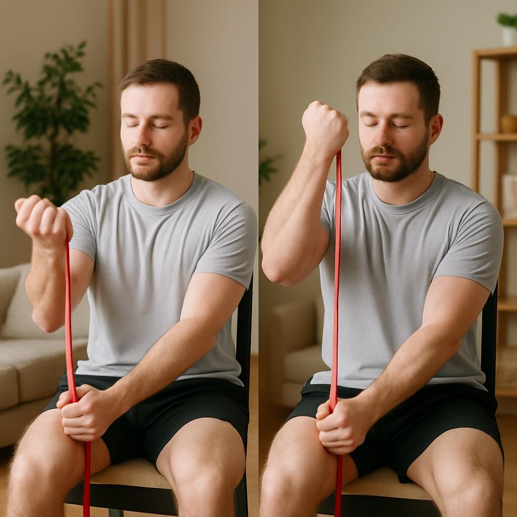 Elastic Bicep Curl - Self Fixation