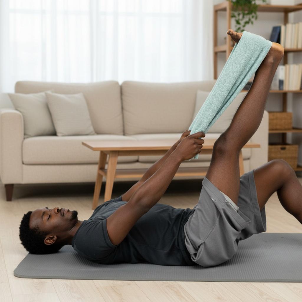 Hamstring Stretch With Towel